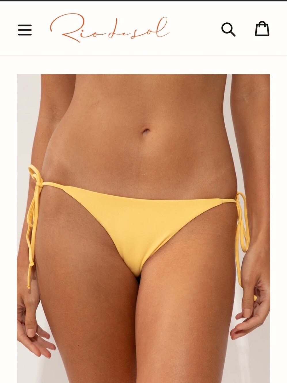 Rio De Sol  Yellow Side-Tie Bikini Bottoms